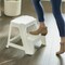 Sturdy Non Slip Plastic 2-Level Home Step Stool, 18.75-Inch Tall, White
